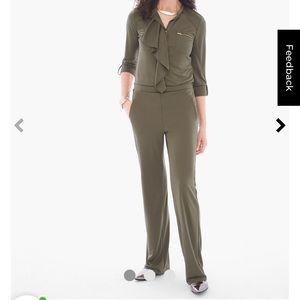 NWT Chico’s | Olive jumpsuit |size 2/ 12-14 |